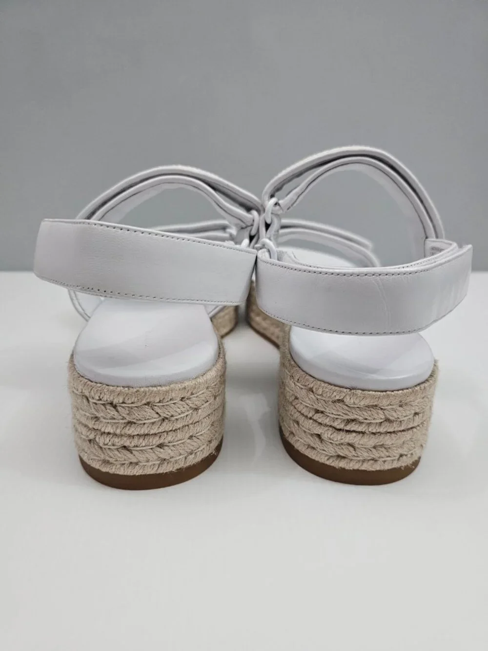 Tory Burch Diego Raffia Sport Espadrille Sandal Womens 11 White Leather Platform